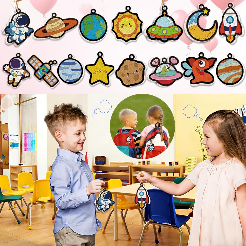 Artnedu 3D Art Kit-Magic Puffy,Kids Crafts,Astronauts & Space Theme,DIY Color & Inflate Activity, Creative Gift for Girls & Boys Ages 4, 5, 6, 7, 8