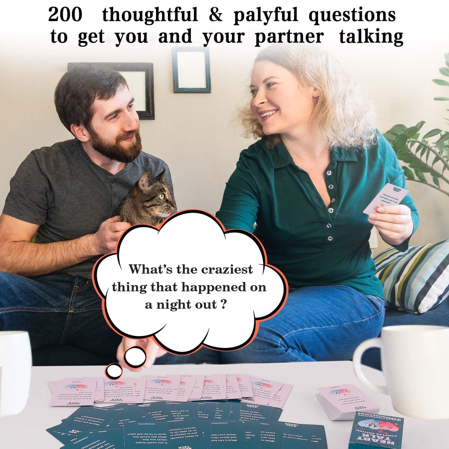 Conversation Cards for Couple Card | Tonights Conversation Card Game | Game for Date Nights & Travel Adventures Great Valentine's Gift for Couples