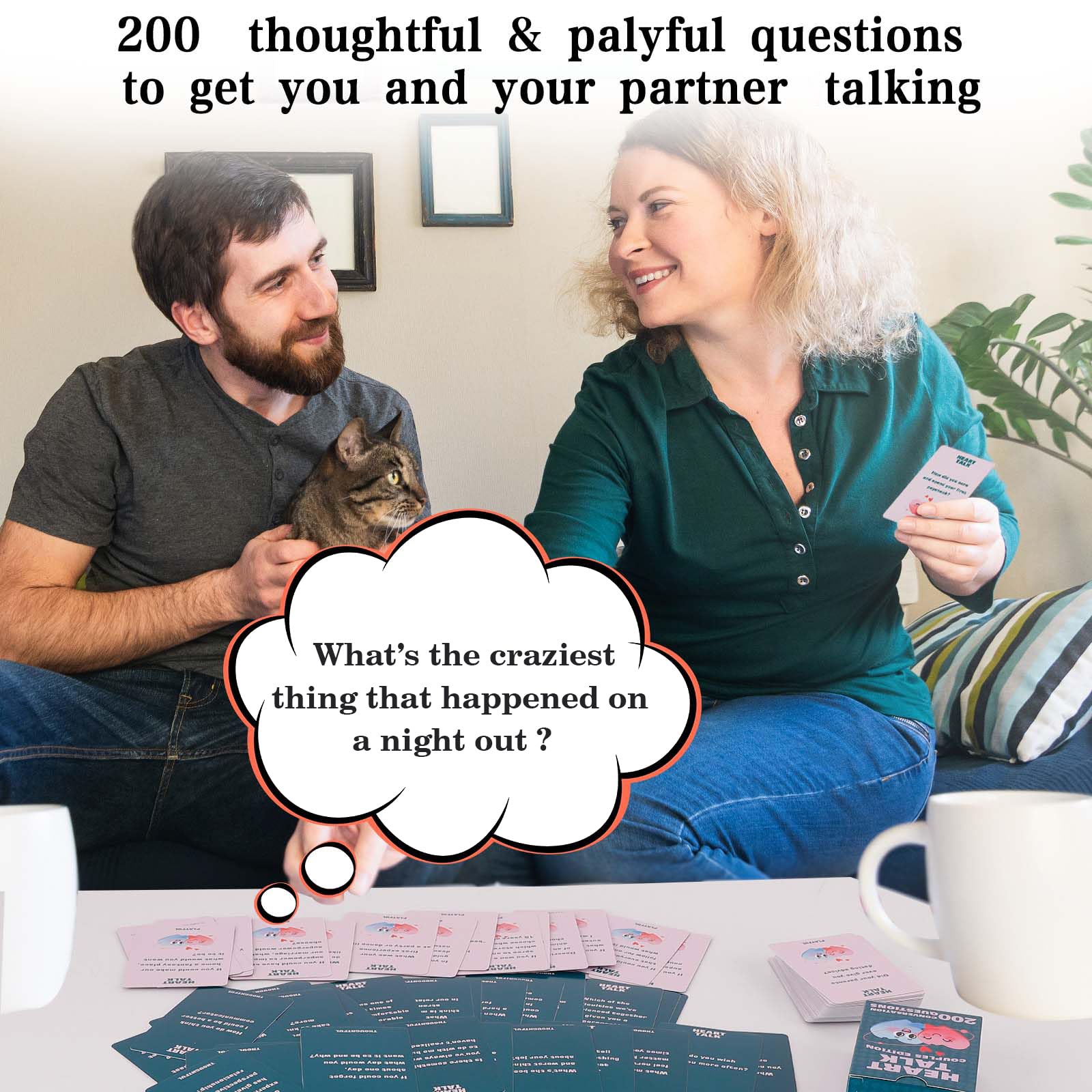 Conversation Cards for Couple Card | Tonights Conversation Card Game | Game for Date Nights & Travel Adventures Great Valentine's Gift for Couples