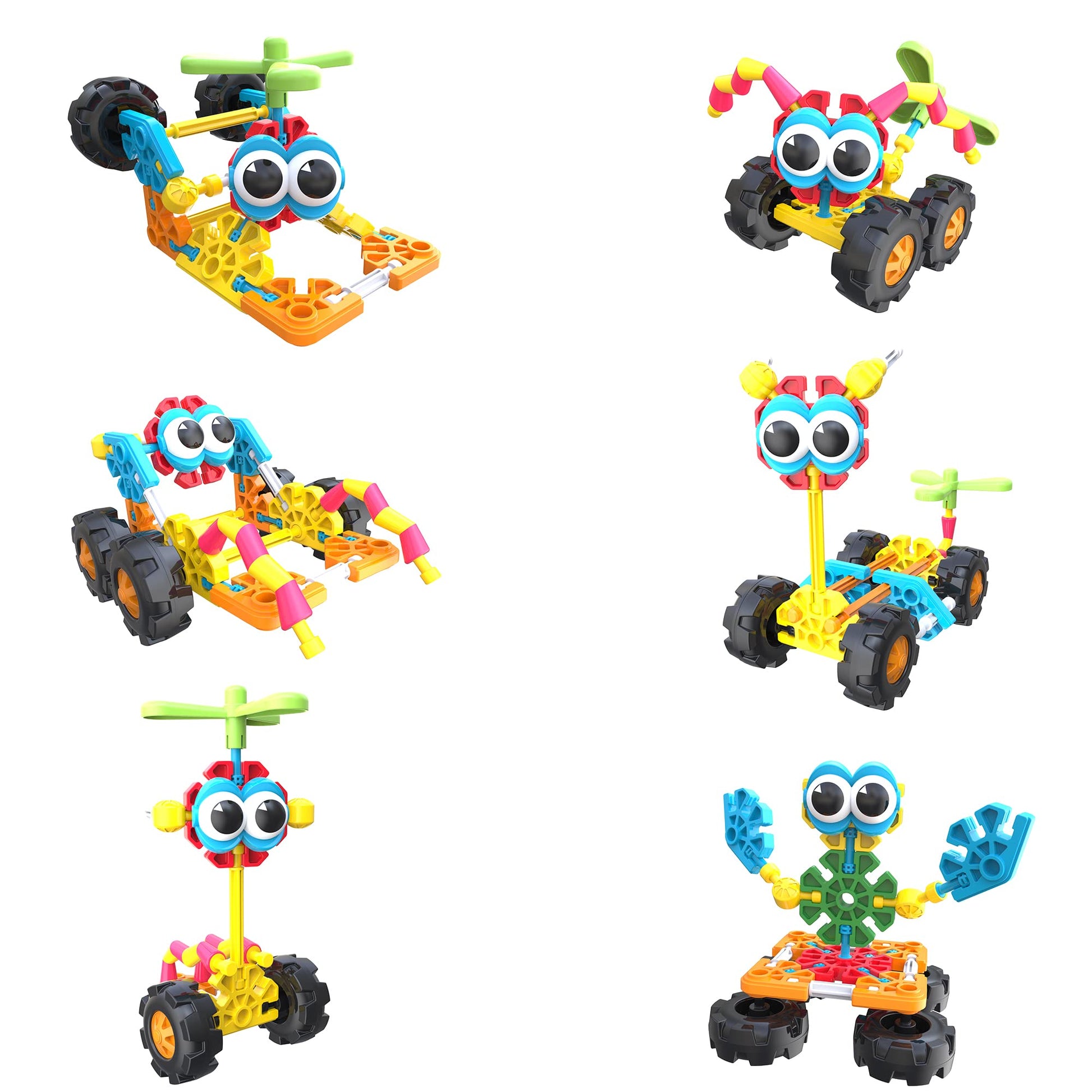 Basic Fun Kid K'NEX | Zoomin' Buddies 20 Model | Kids Craft Set with 48 Pieces | Educational Toys for Kids, Fun and Colourful Building Toys for Boys