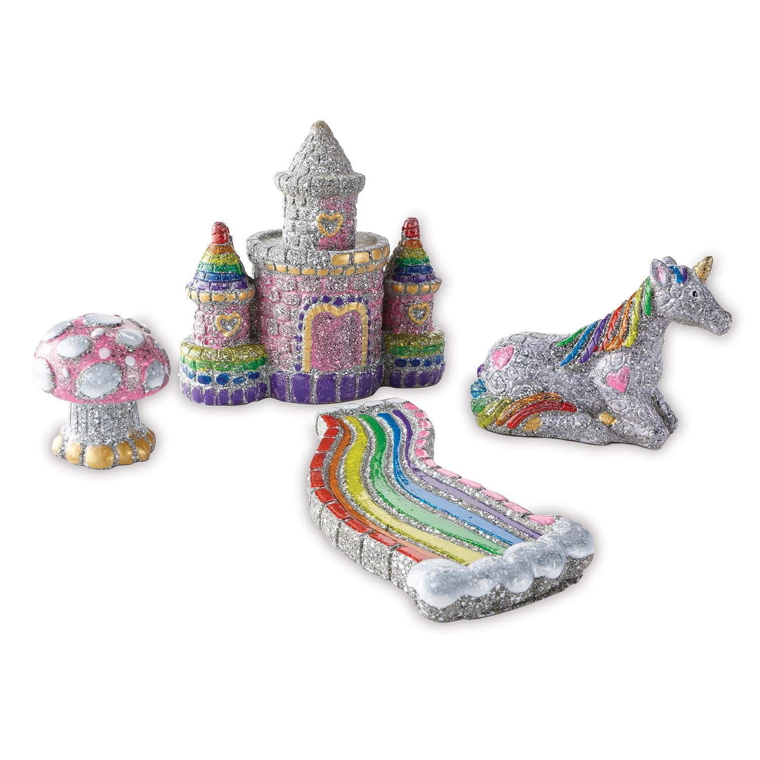 MindWare Paint Your Own Stone Unicorn Garden - Weather-Resistant Garden Rocks Paint Kit for Kids - Includes Paint, Brushes and Instructions - Ages 8