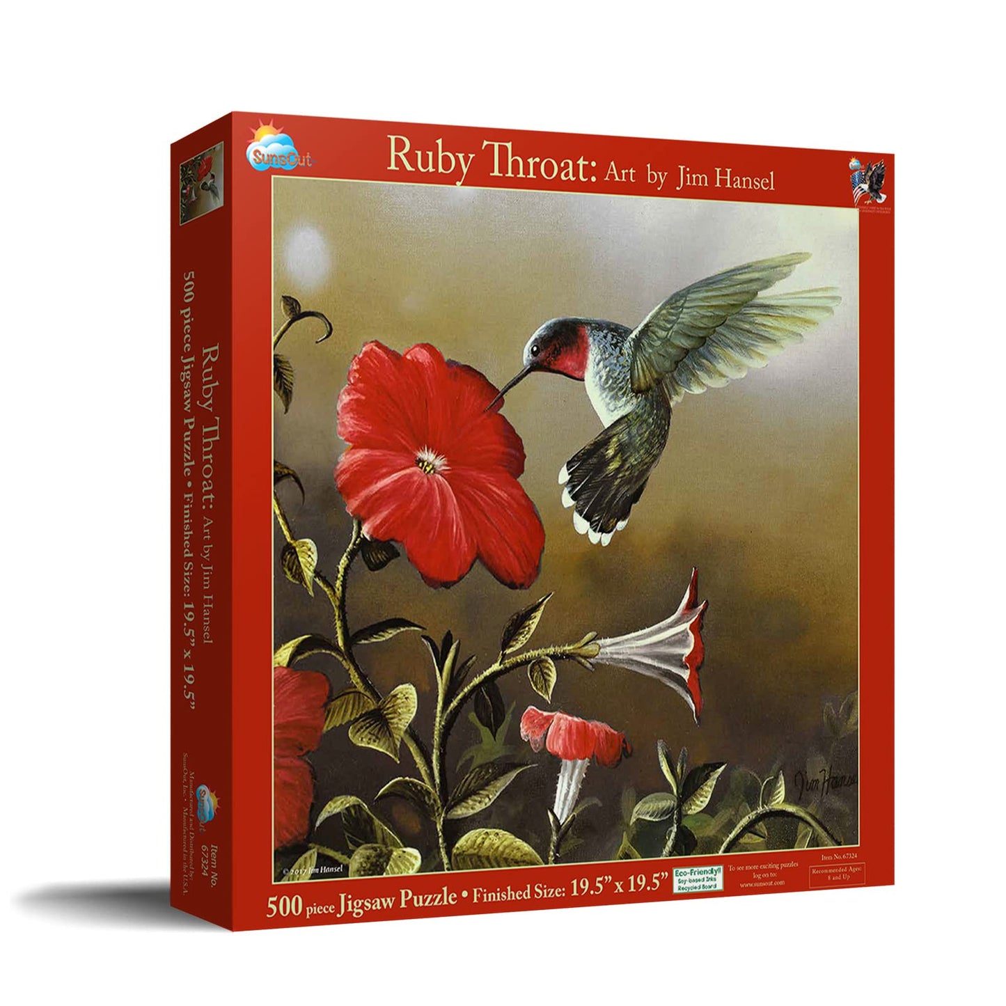 SUNSOUT INC - Ruby Throat - 500 pc Jigsaw Puzzle by Artist: Jim Hansel - Finished Size 19" x 19" - MPN# 67324