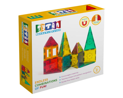 Tytan® Magnetic Tiles Starter Set - 25-Piece with STEAM Learning Workbook