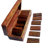 TOSQP27 Gift Domino Set Family Board Game 28 Piece Dominoes Tiles Handcrafted Classic Numbers Table Game Indoor Outdoor with Wooden Storage Case