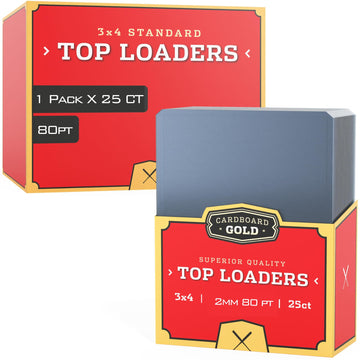 (1) Cardboard Gold - 80pt Top Loaders for Cards - Premium 3x4 Inch Trading Card Toploaders - Protect Your Sports Cards with These Crystal Clear Hard
