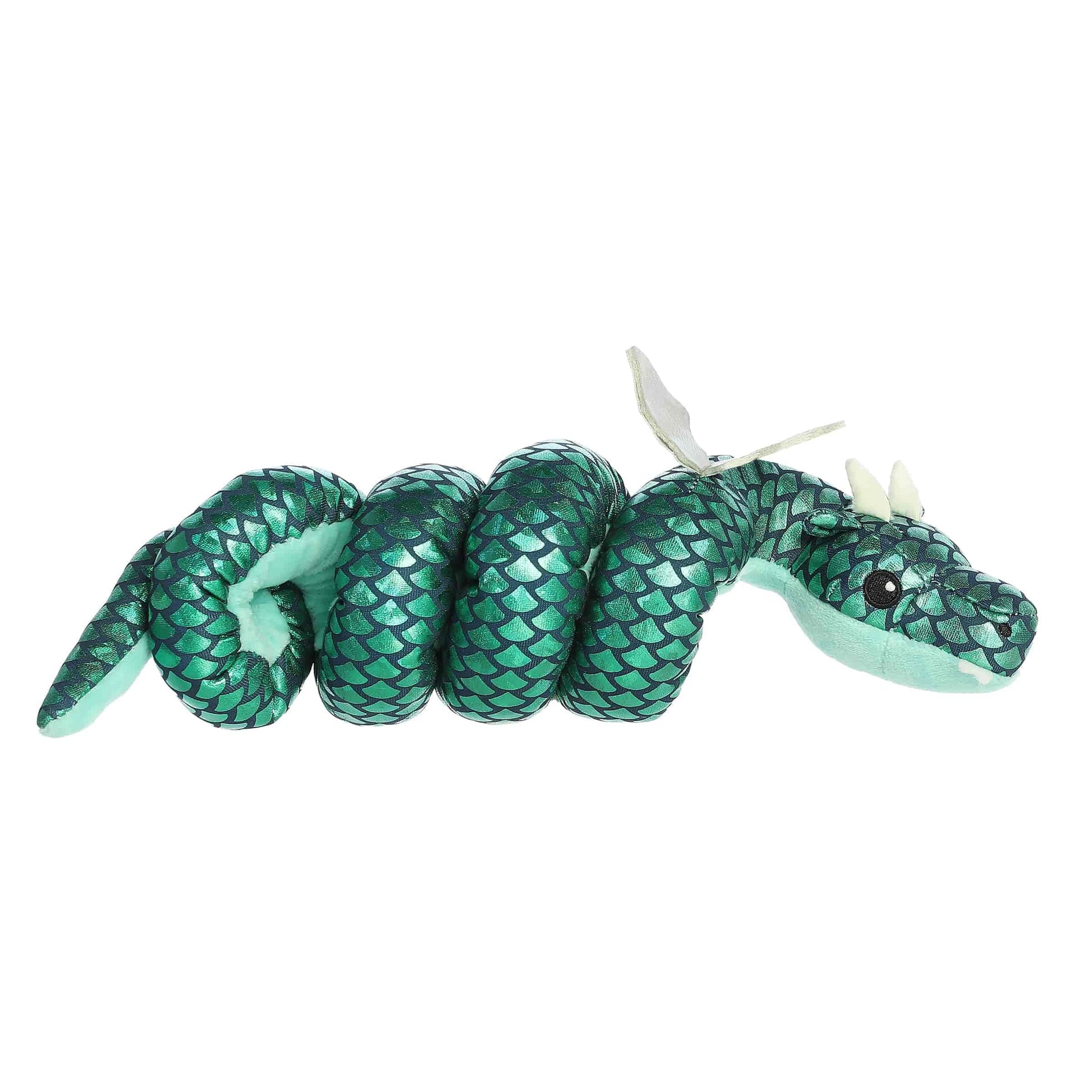 Aurora® Playful Wrist Wranglers™ Viridian Dragon™ Stuffed Animal - Vibrant Colors for an Eye-Catching Design - Perfect for Kids and Costumes - Green 8