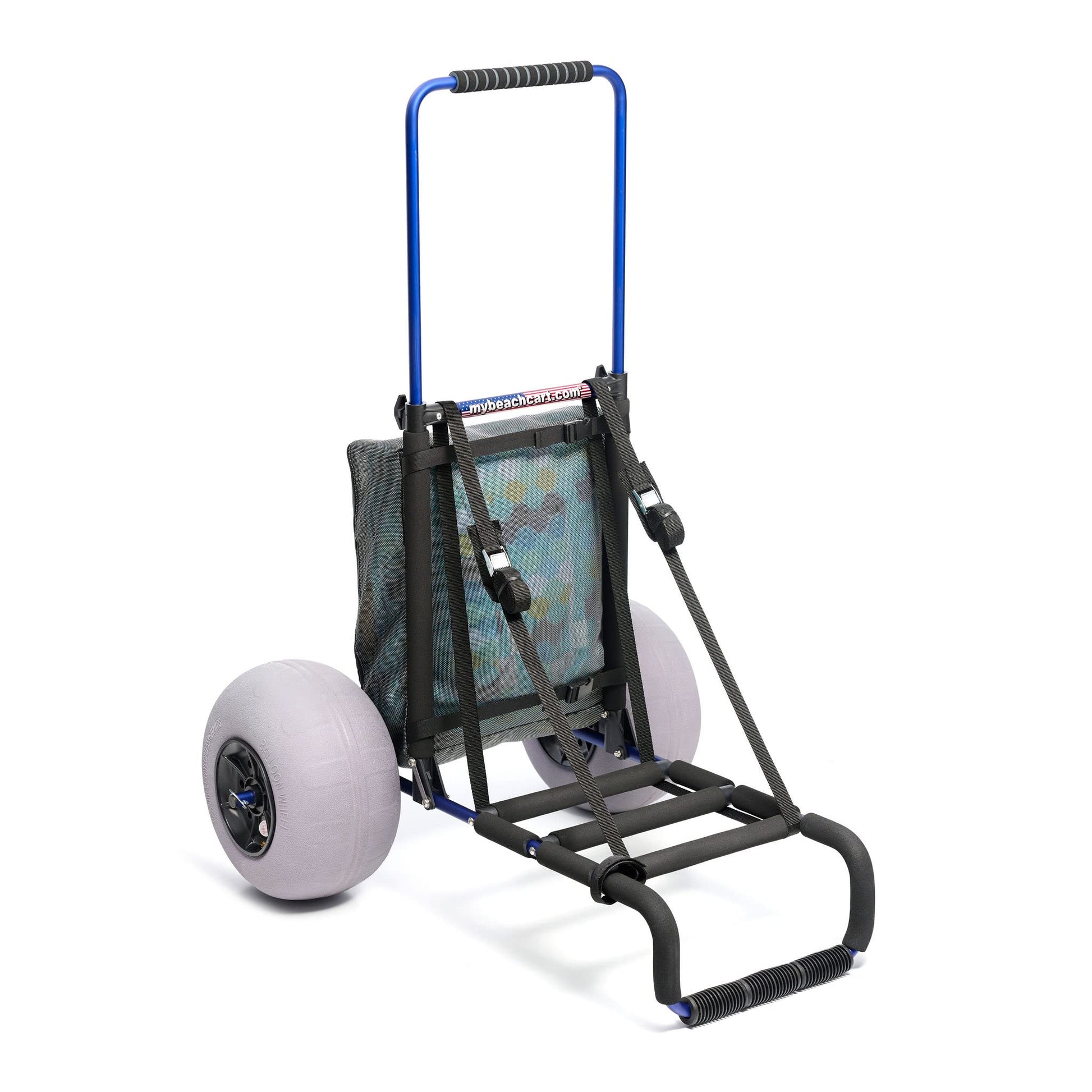 My Beach Cart® The Original Patented NO Rust Aluminum Foldable Beach Cart 13 INCH Big Wheels Balloon Tires for Sand Heavy Duty. Often Imitated, Never
