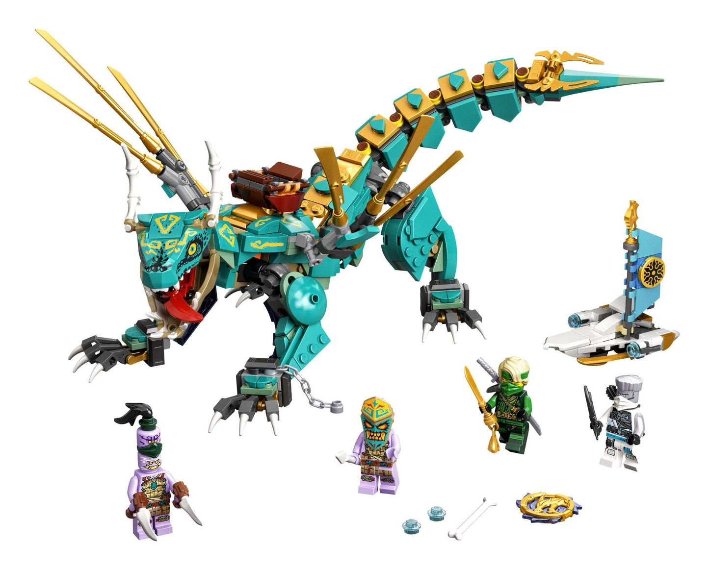 LEGO NINJAGO Jungle Dragon 71746 Building Kit; Ninja Playset Featuring Posable Dragon Toy and NINJAGO Lloyd and Zane; Cool Toy for Kids Who Love