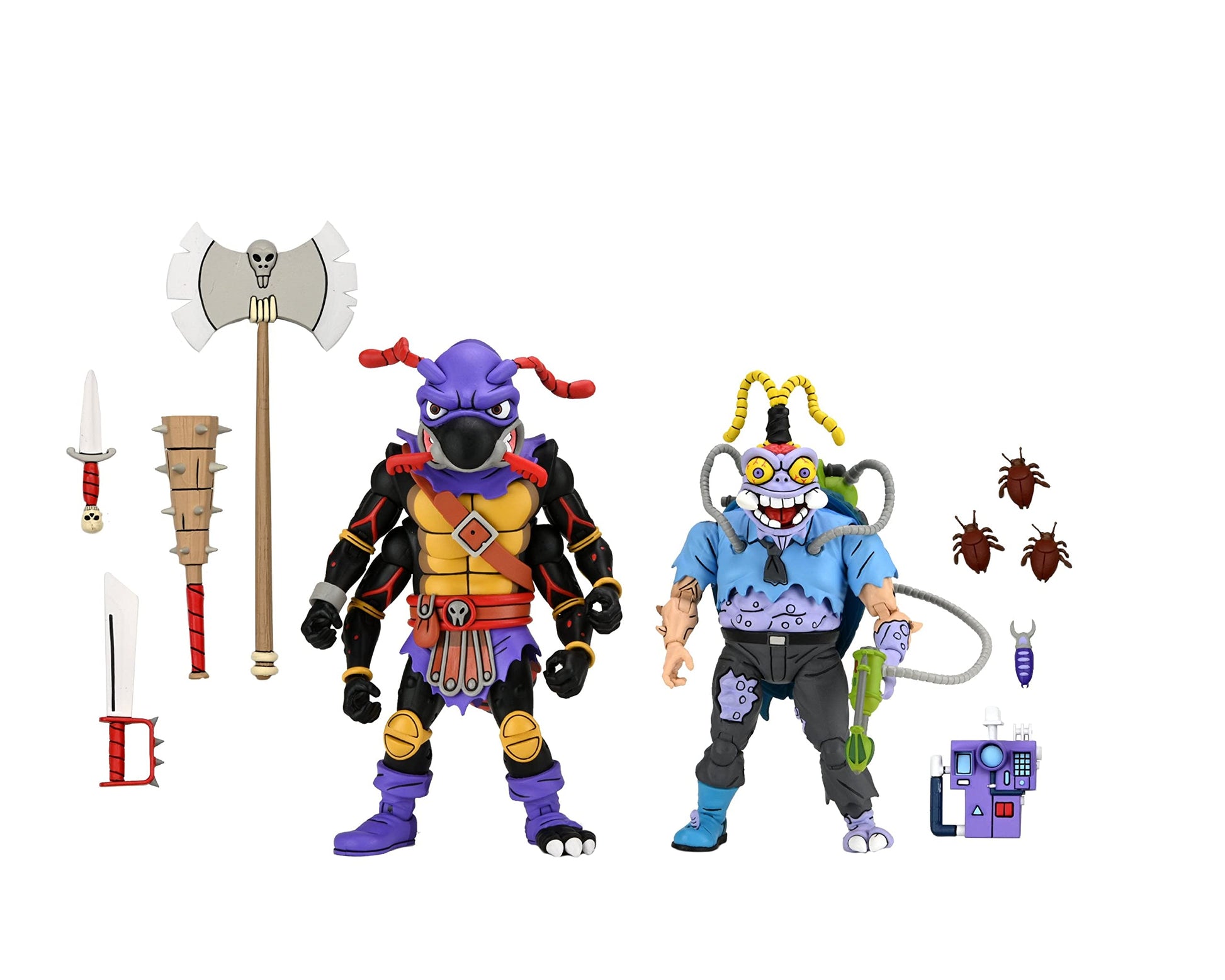 NECA Teenage Mutant Ninja Turtles 7" Scale Antrax & Scumbug Collectible Action Figures Set