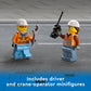 LEGO City Great Vehicles Mobile Crane Truck Toy Building Set 60324 - Construction Vehicle Model, Featuring 2 Minifigures with Tool Toys Kit and Road