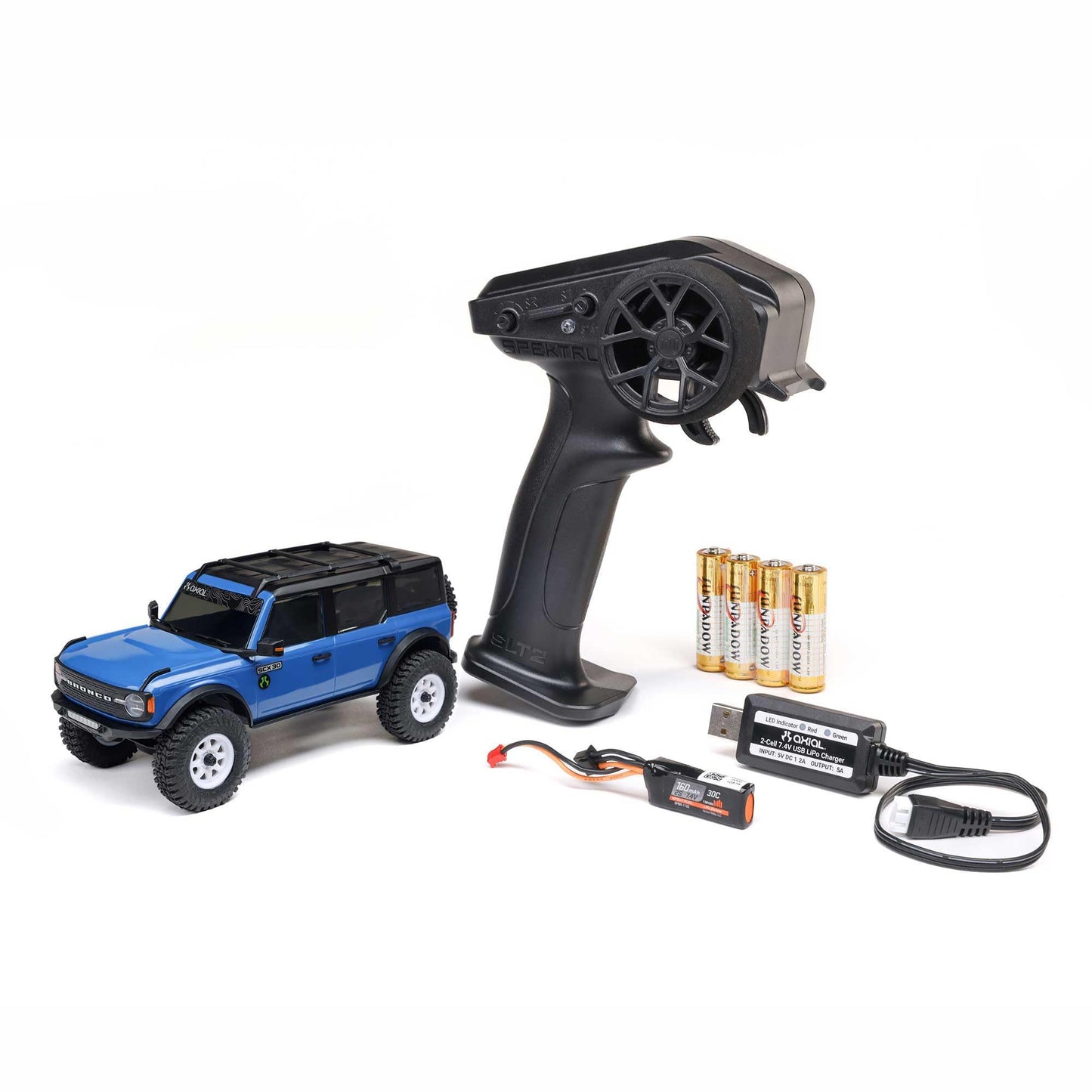 Axial 1/30 SCX30 Ford Bronco 4X4 RTR Brushed RC Rock Crawler, Blue
