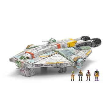 Star Wars Micro Galaxy Squadron Ghost Series 3-15-Inch Vehicle with Motion Activated Lights, Sounds, and 4 Micro Figures