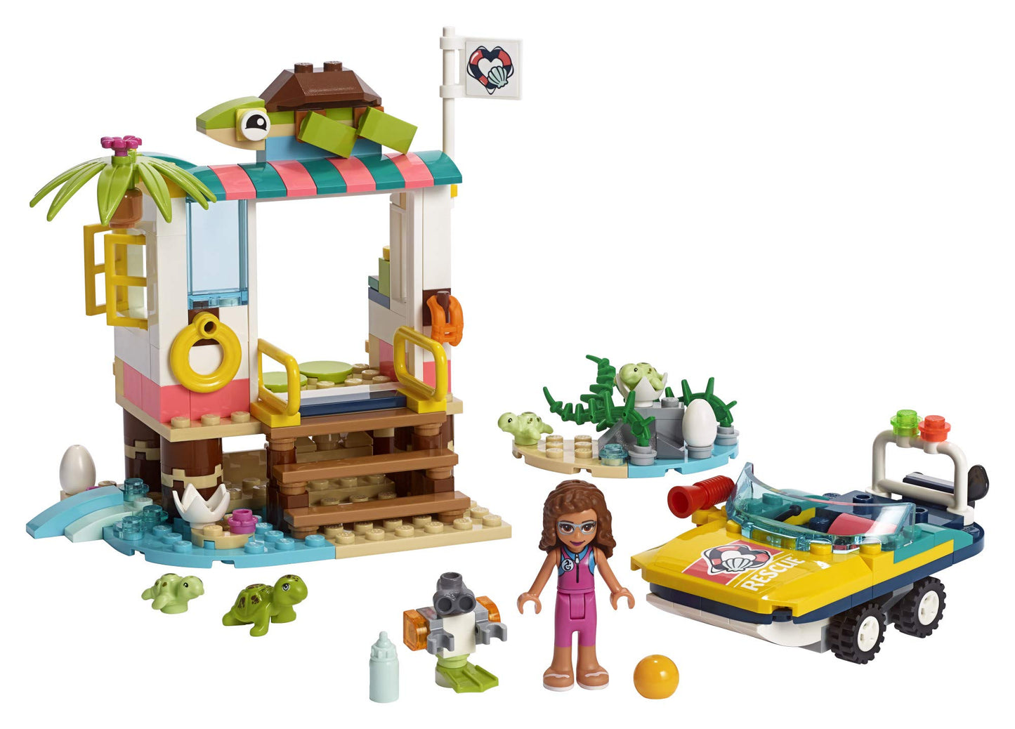 LEGO Friends Turtles Rescue Mission 41376 Rescue Building Kit with Olivia Minifigure and Toy Turtles, Includes Toy Rescue Vehicle and Clinic