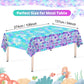 1 Pcs Mermaid Tablecloth-Happy Birthday Mermaid Table Cover, Disposable Plastic Rectangle Ocean Under The Sea Mermaids Table Cloth for Mermaids