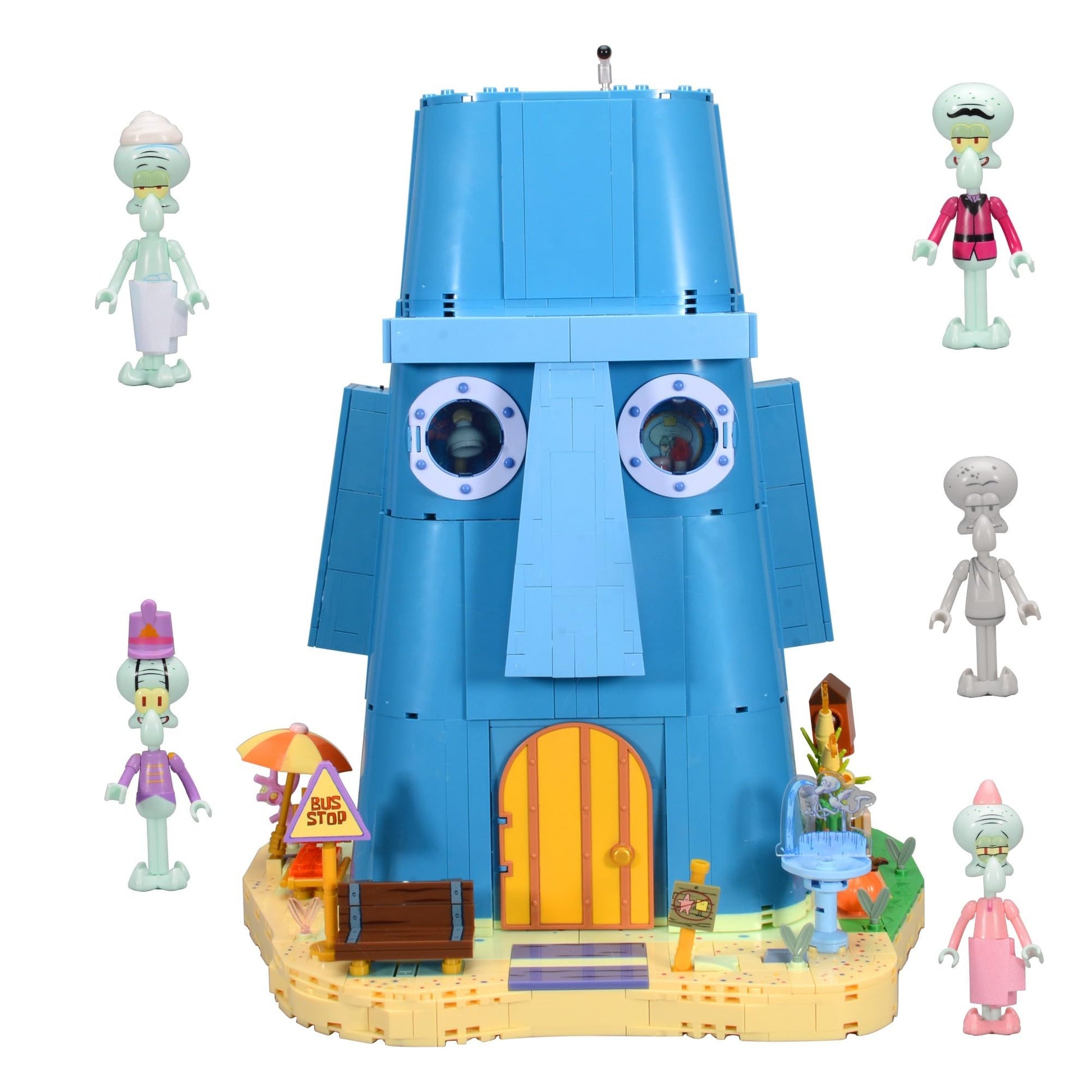 ROLOSO Toy Building Brick Blocks Toys Sets kit Action Figures Pineapple House Patrick Stone Star Home for Boys and Girls Kids Age 2-4, 3-5, 5-7, 8-12