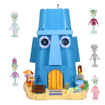 ROLOSO Toy Building Brick Blocks Toys Sets kit Action Figures Pineapple House Patrick Stone Star Home for Boys and Girls Kids Age 2-4, 3-5, 5-7, 8-12