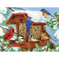 Bits and Pieces - 500 Piece Jigsaw Puzzle for Adults - Winter Birdfeeder - Bird Tree Snow Feeder Jigsaw Puzzle by Artist Greg Giordano, Completed