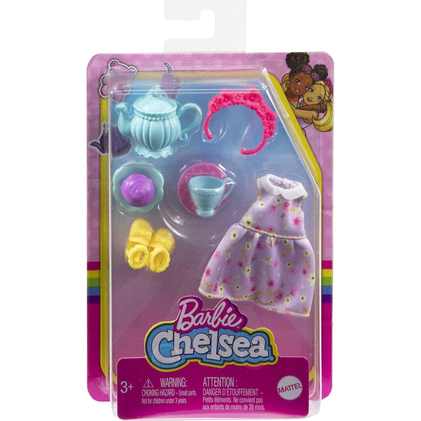 Barbie Chelsea Beach & Tea Party Accessory Fashion Pack Bundle - Mix of Beachwear & Tea Party Essentials for Chelsea Doll | Ages 3+