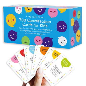 TALKWISE 700 Conversation Cards for Kids, Fun Kids Conversation Starter Cards for Kids, Teens, Family Night, Dinner, Play Conversation Games
