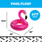 Giant Animal Pool Float, Inflatable Floatie Tube, Blow Up Swim Ring, Outdoor Summer Pool Party Water Toy - Pink Flamingo