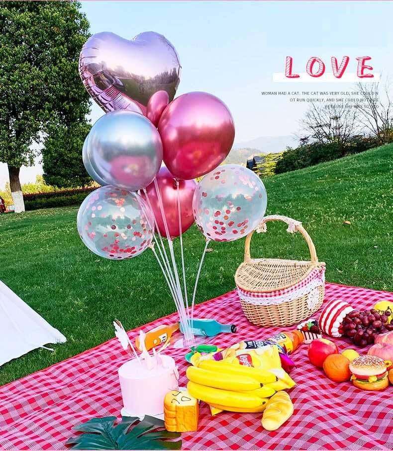 SZCQ 5 Sets Balloon Stand Holder Kit for Table Sticks With Suction Cups Balloon Centerpiece Stand Kits Tabletop Reusable Clear Balloon Stand
