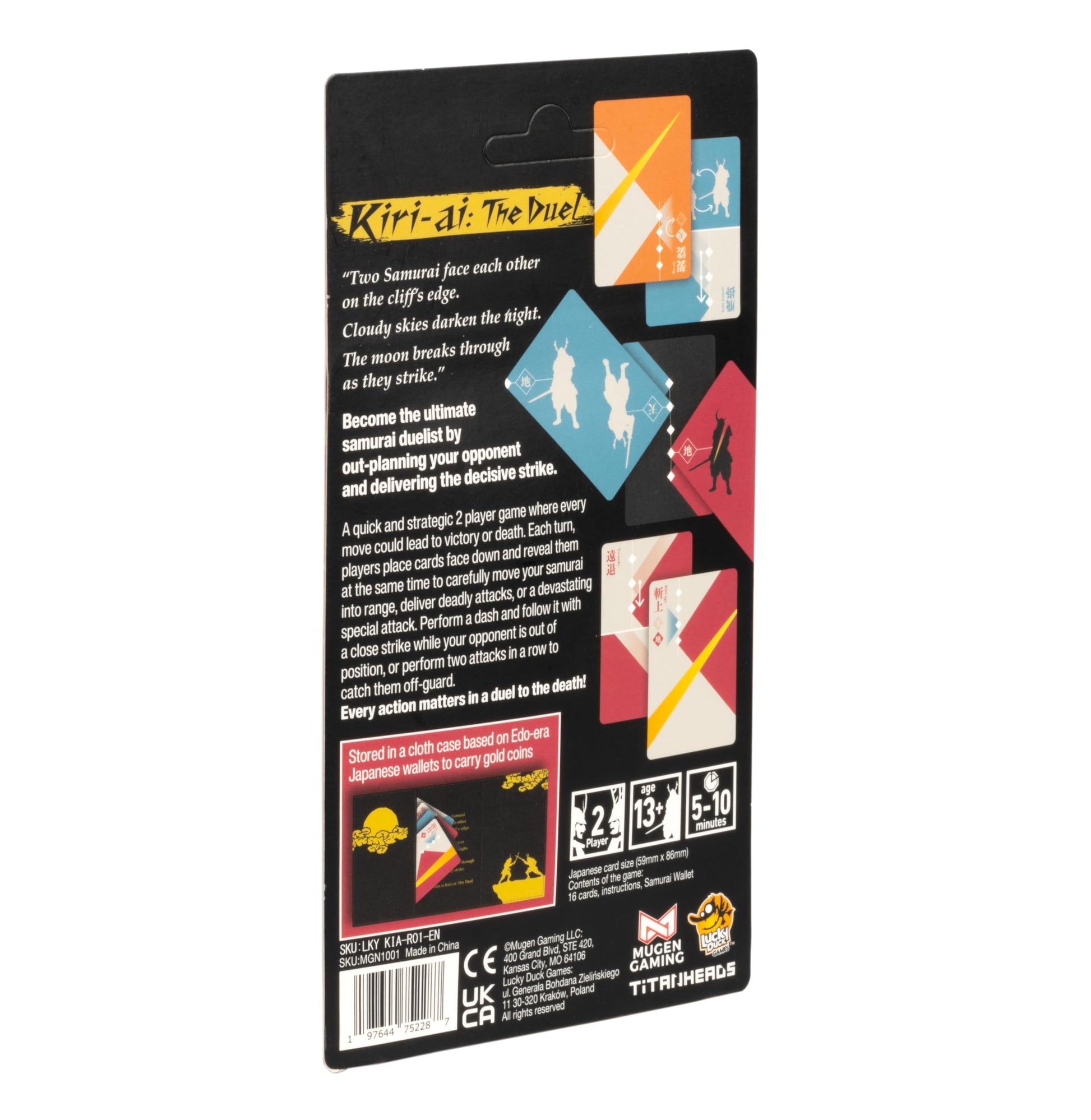 Kiri-AI The Duel Card Game (Wallet Edition) - Fast-Paced Samurai Dueling for Two Players, Strategy Game for Kids and Adults, Ages 13+, 2 Players, 5-10