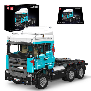 Mould King 13203 Truck Model Kits, Scania Tractor Head Building Toy Set, MOC Road Trailers Building Toys, Technology Crane Truck Toy for Adult