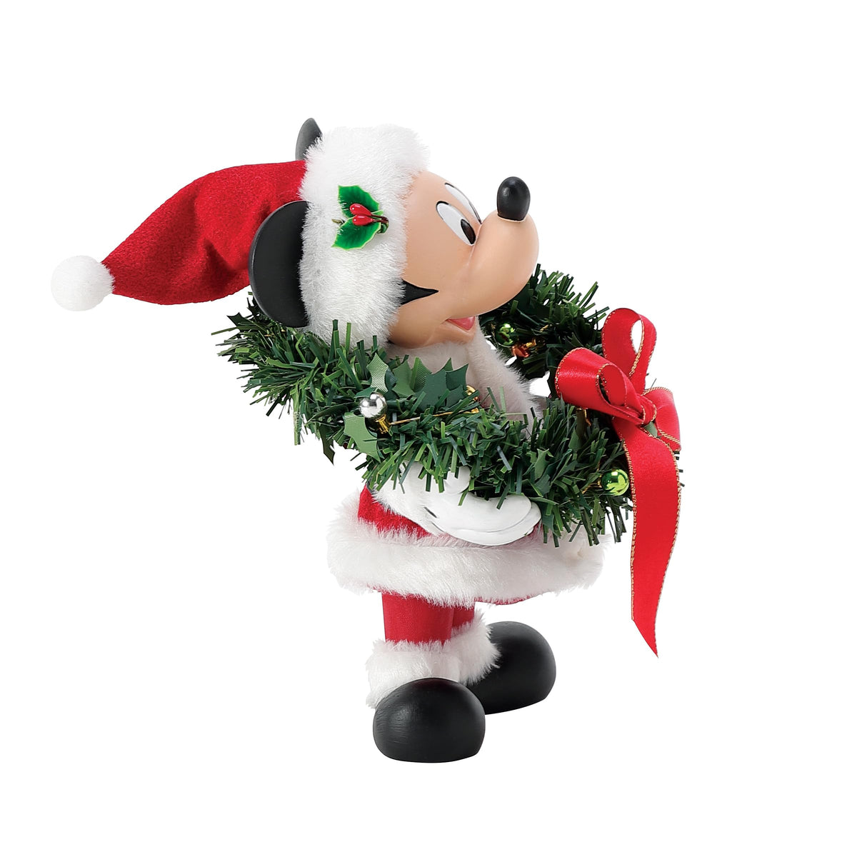Department 56 Possible Dreams Disney Mickey Mouse Holly Jolly Wreath Figurine, 6.75 Inch, Multicolor
