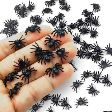 Plastic Spiders Colorful Spiders Halloween Decorative Supplies Toys Spider Model Simulation Spider (Black50)