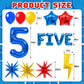 20pcs Cartoon Hedgehog Themed Party Decorations, Number 5 Red Blue Yellow Lightning Mylar Foil Birthday Balloons, 5th Boys Birthday Party Decorations