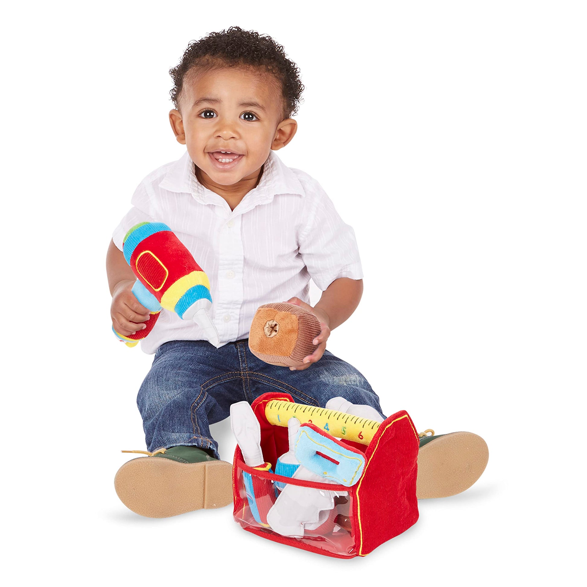 Melissa & Doug Toolbox Fill and Spill Toddler Toy with Vibrating Drill (9 pcs)