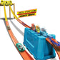 Hot Wheels Toy Car Track Builder Playset, Multi-Lane Speed Box, 18 Component Parts with Storage & 2 1:64 Scale Vehicles