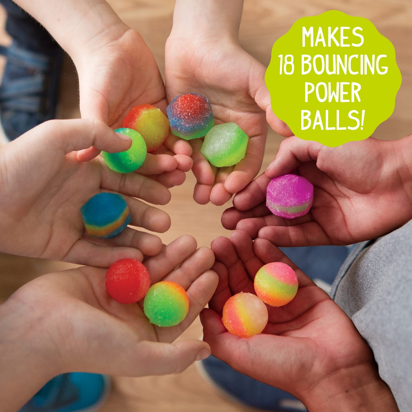 Made By Me Glow The Dark Powerballs by Horizon Group USA, DIY STEM Kit. Make 18 Bouncy Crystal Power Balls, Molds and Instructions