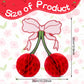 XEQWZVFR 10PCS Cherry Bow Honeycomb Decor 3D Cherry Bow Honeycomb Birthday Party Decorations Cherry Centerpiece Table Decorations Cherry-Bow Table