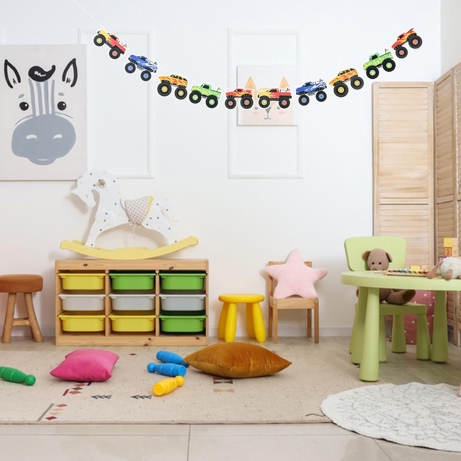 Monster Truck Birthday Party Banner,Truck Theme Party Decorations,Monster Party Supplies,Kids Monster Truck Party Favor