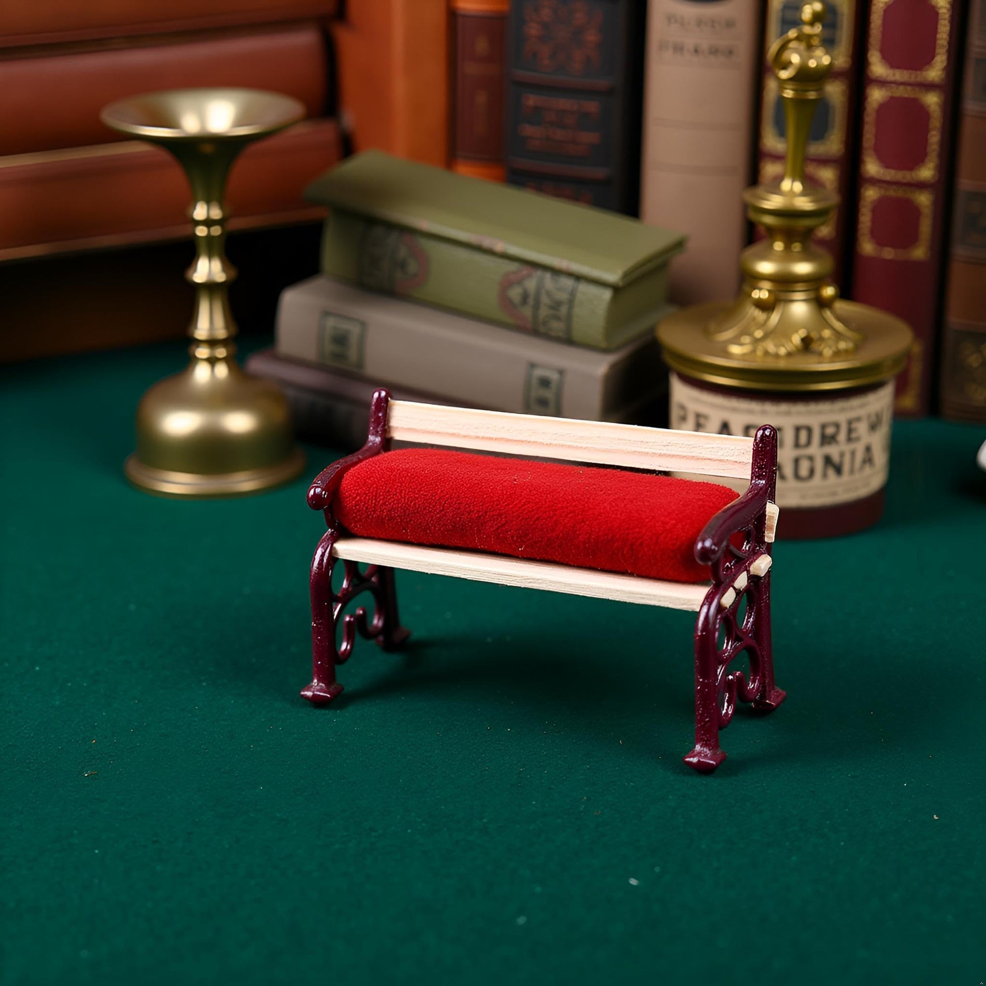 2Pcs Black 1/24 Miniature Park Bench Dollhouse Decoration Accessories Miniature Dollhouse Miniature Park Bench Scale Accessories(1.9x0.9x1.3 inch)