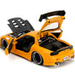 Jada Toys JDM Tuners 1:24 Scale Die-Cast 1993 Mazda RX-7 (FD) HKS, Opening Doors, Detailed Interior, Rubber Tires, Collectible for Ages 8+(Yellow