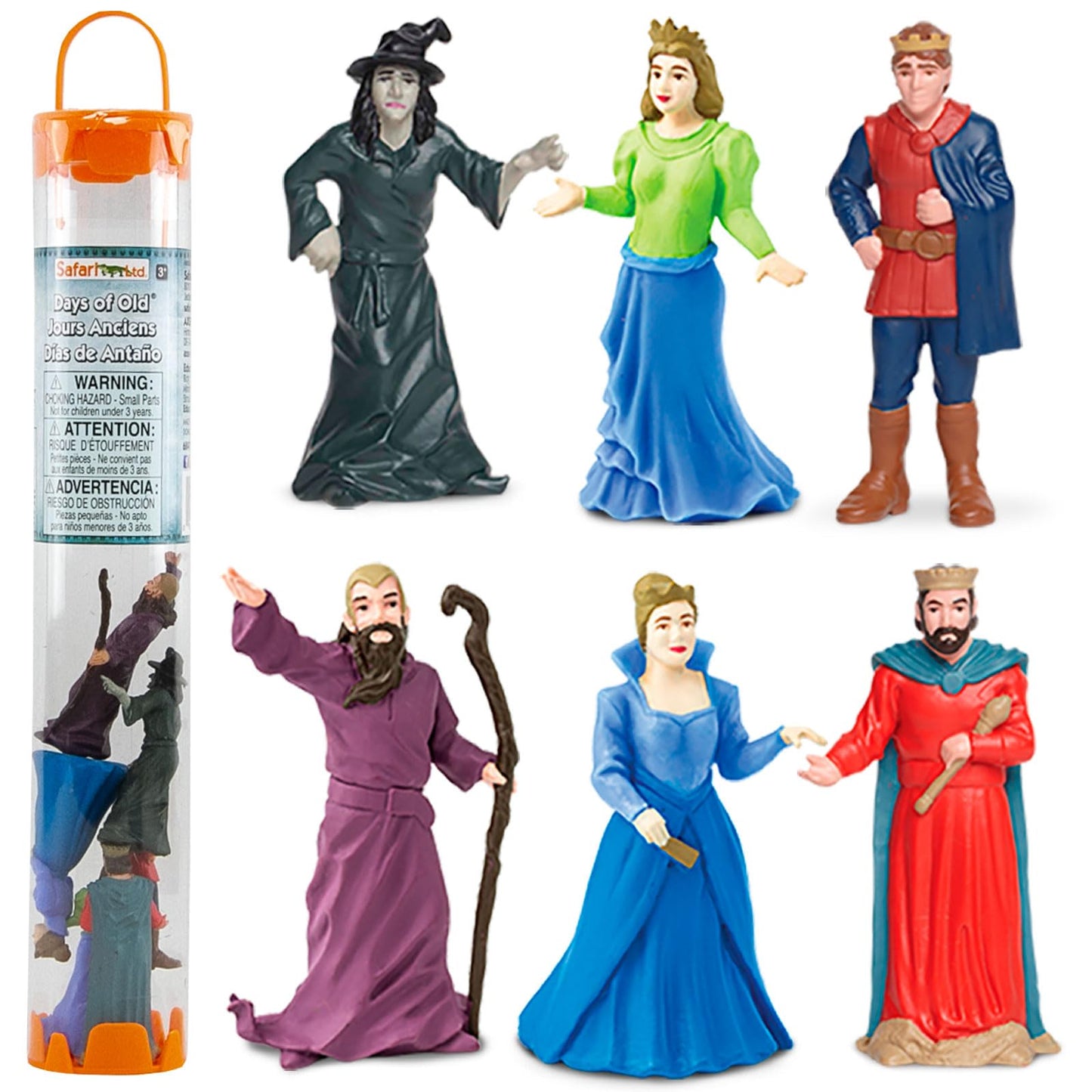 Safari Ltd. Days of Old TOOB - Figurine of Wizard, Witch, Queen, King, Princess, and Prince - Medieval Toy Set for Boys, Girls, and Kids Ages 3+