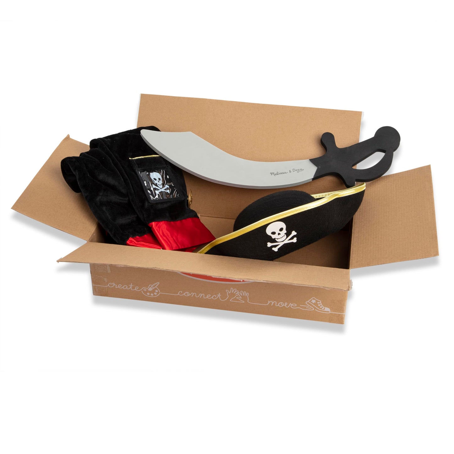 Melissa & Doug Pirate Role Play Costume Dress-Up Set With Hat, Sword, and Eye Patch