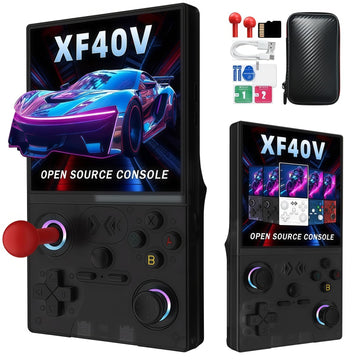 XF40V Retro Handheld Game Console, 4.0 Inch IPS HD Screen,Interchangeable Arcade Stick,Linux System, Preloaded Classic Games with Multiple Emulators