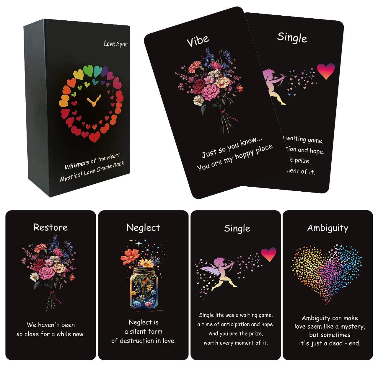 MUILKVY Love Oracle Cards - 60-Card Deck for Relationships, Singles & Beginners | Gain Clarity, Uncover Emotional Barriers, Twin Flame & Soulmate