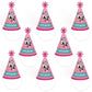 Big Dot of Happiness Pawty Like a Puppy Girl - Cone Happy Birthday Party Hats for Kids and Adults - Set of 8 (Standard Size)
