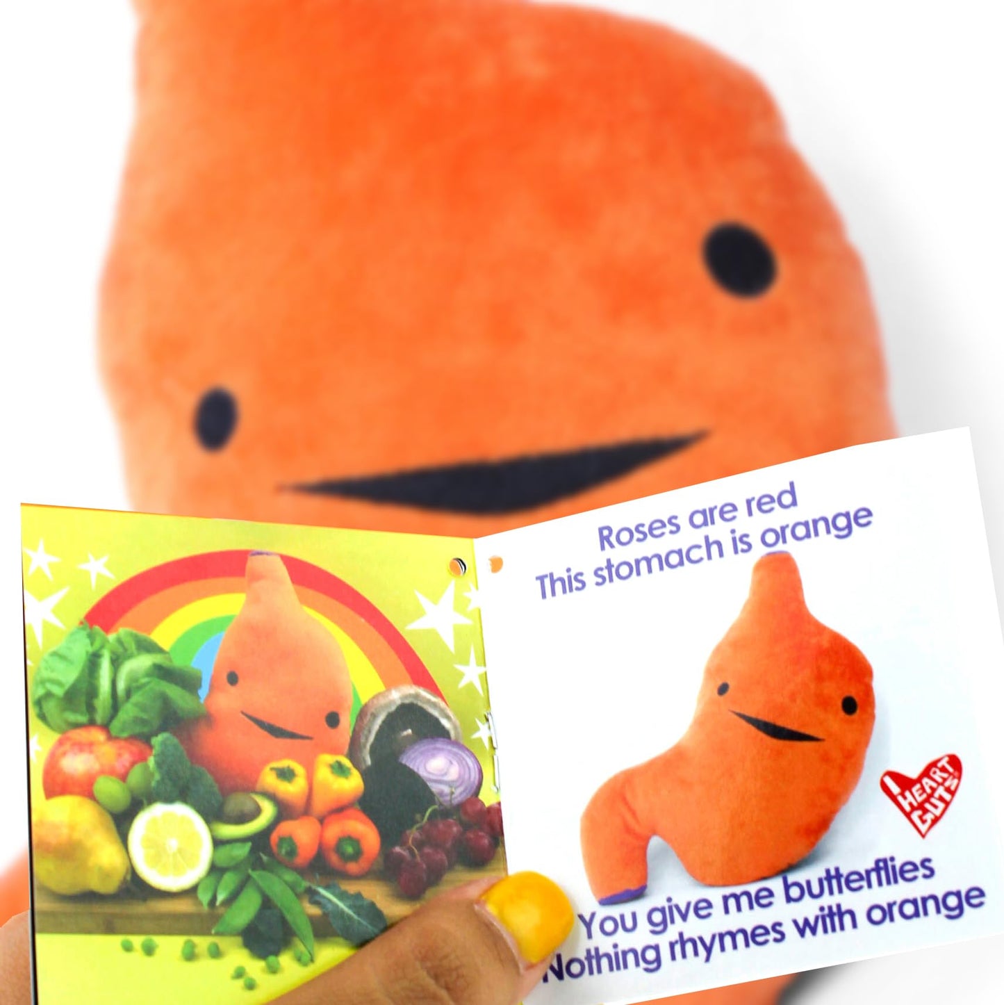 I Heart Guts Stomach Plush - I Ache for You! - 9" Cute Educational Organ Toy for Crohn’s Disease, IBS, GI Doctor - Funny Get Well Gift for Nurse