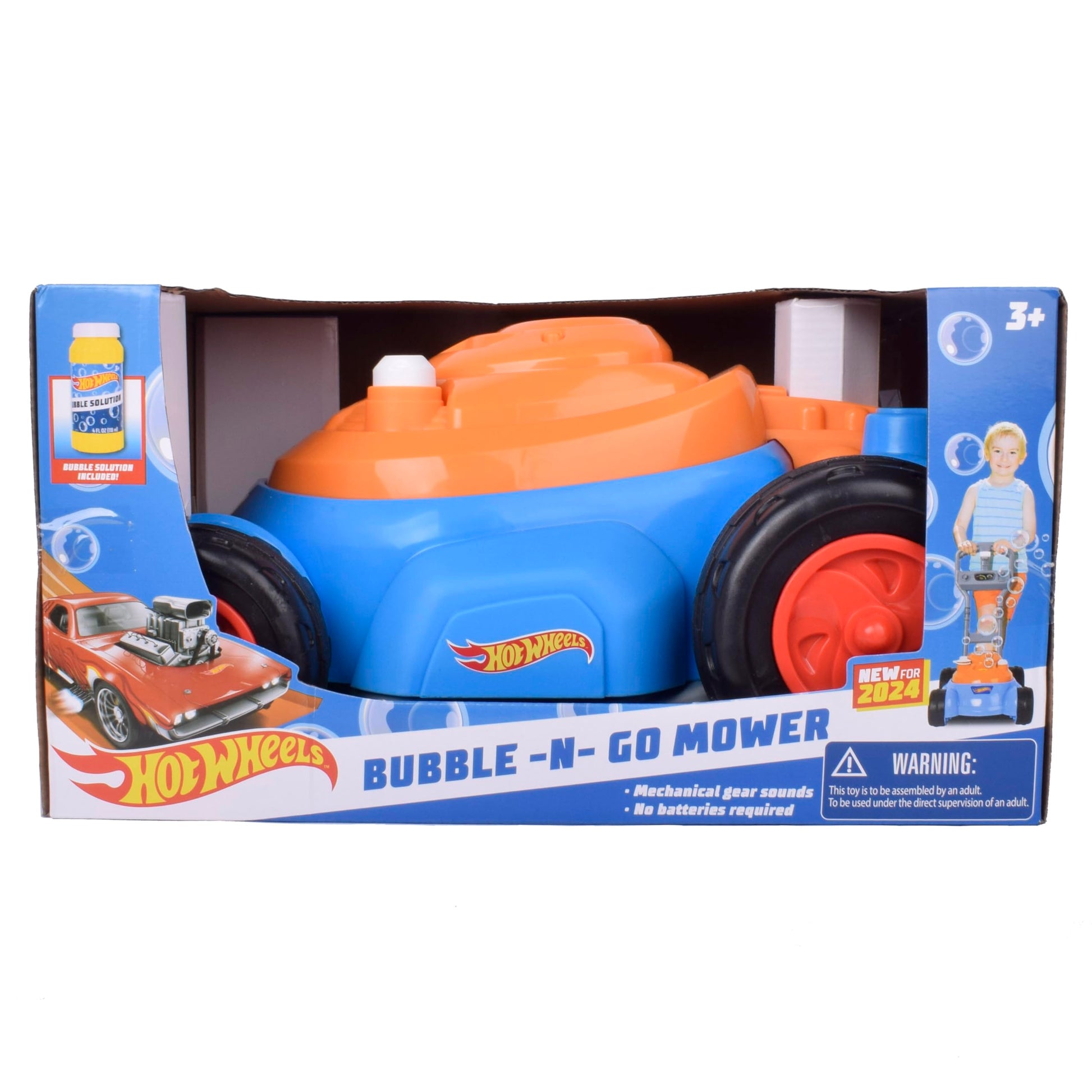 Hot Wheels™ Bubble Lawn Mower for Toddlers, Bubble Blowing Machines, Indoor/Outdoor Gardening Toy, Birthday Gift for Prechool Girls and Boys, No
