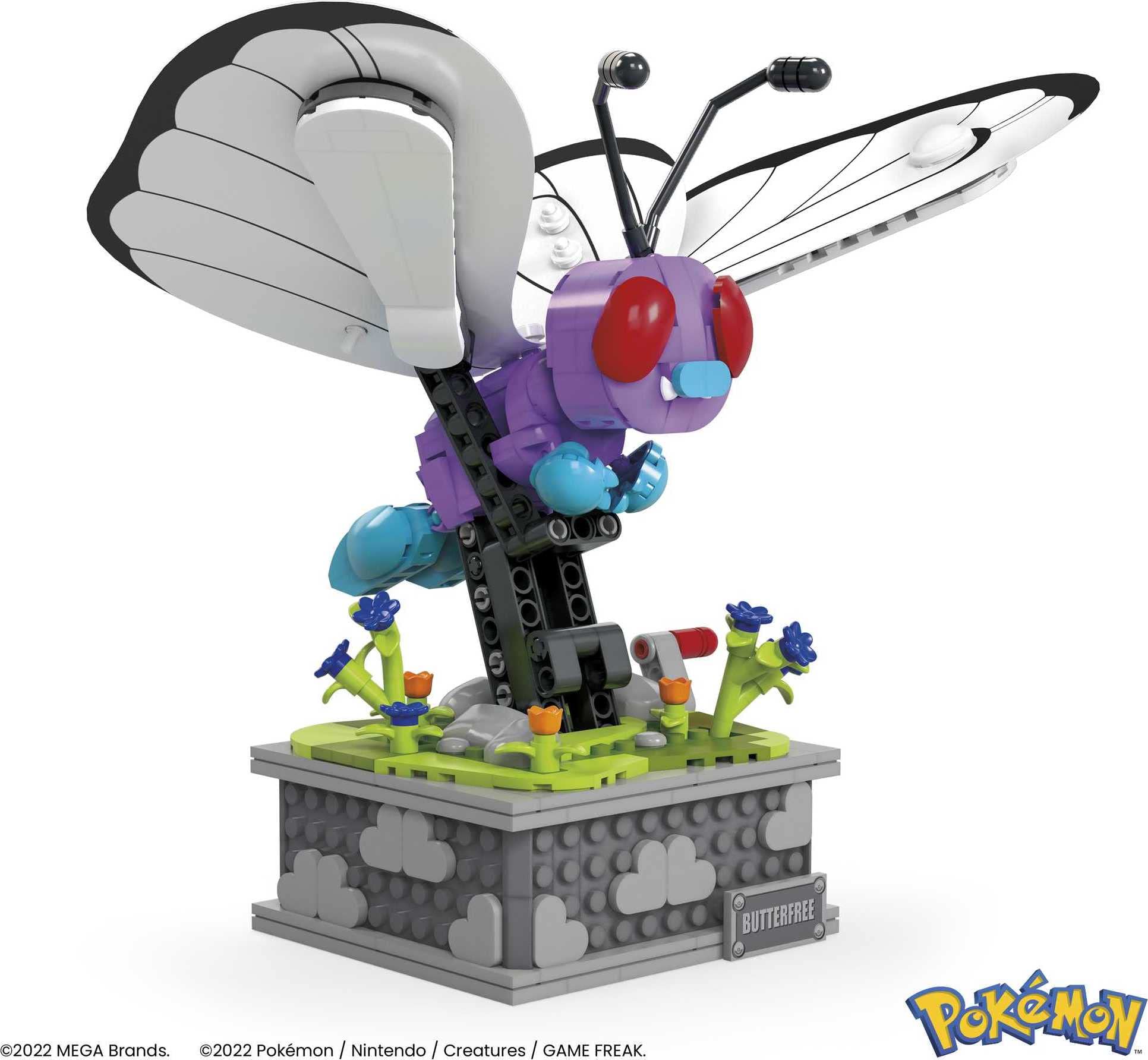 MEGA Pokémon Building Toys Set, Motion Butterfree with 605 Pieces, 7 Inches Tall, Moving Wings, Kids or Adult Collectible