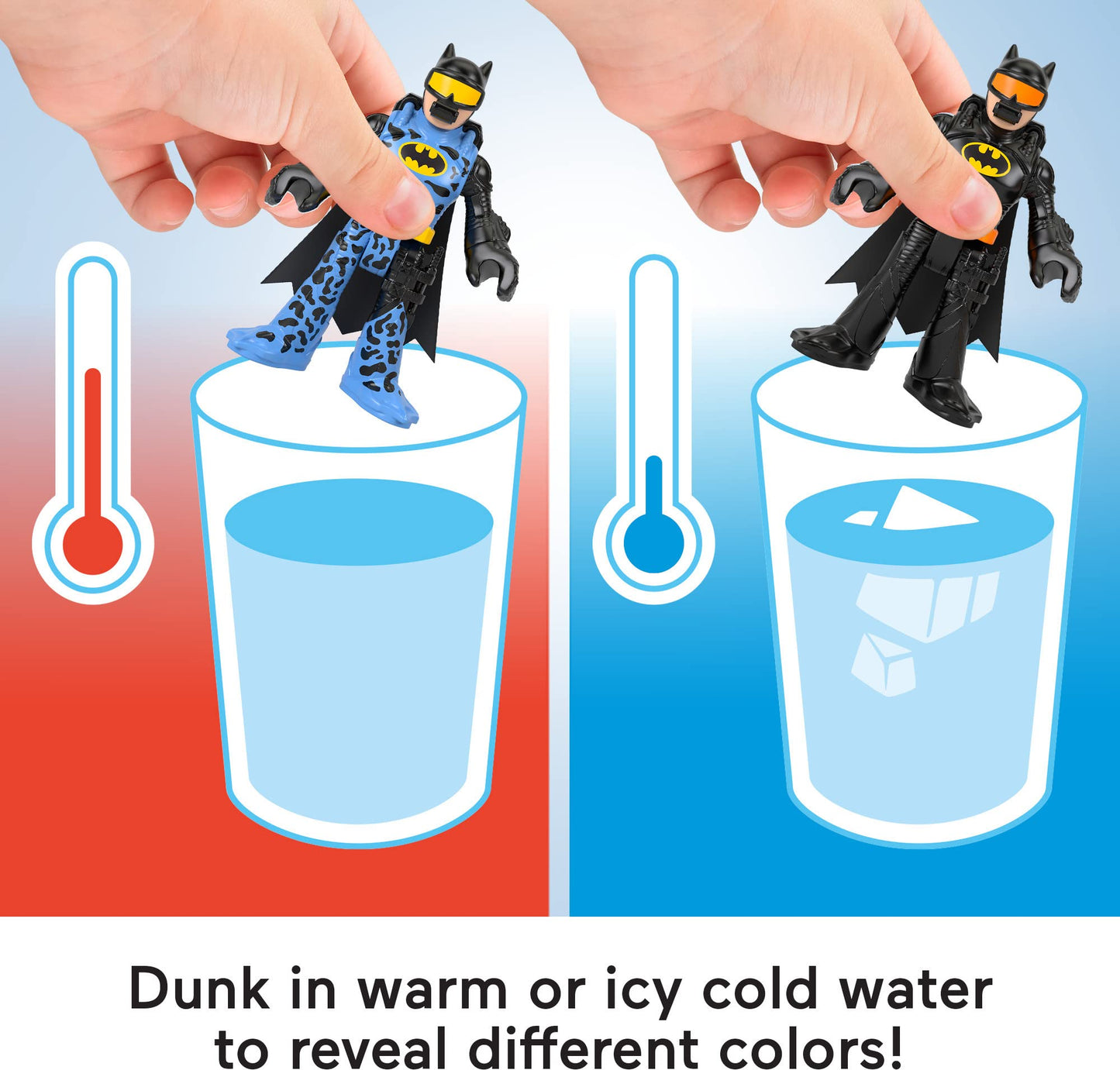 Fisher-Price Imaginext DC Super Friends Batman Toys, Color Changers Figure Set, Batman & Two-Face for Preschool Kids Ages 3+ Years