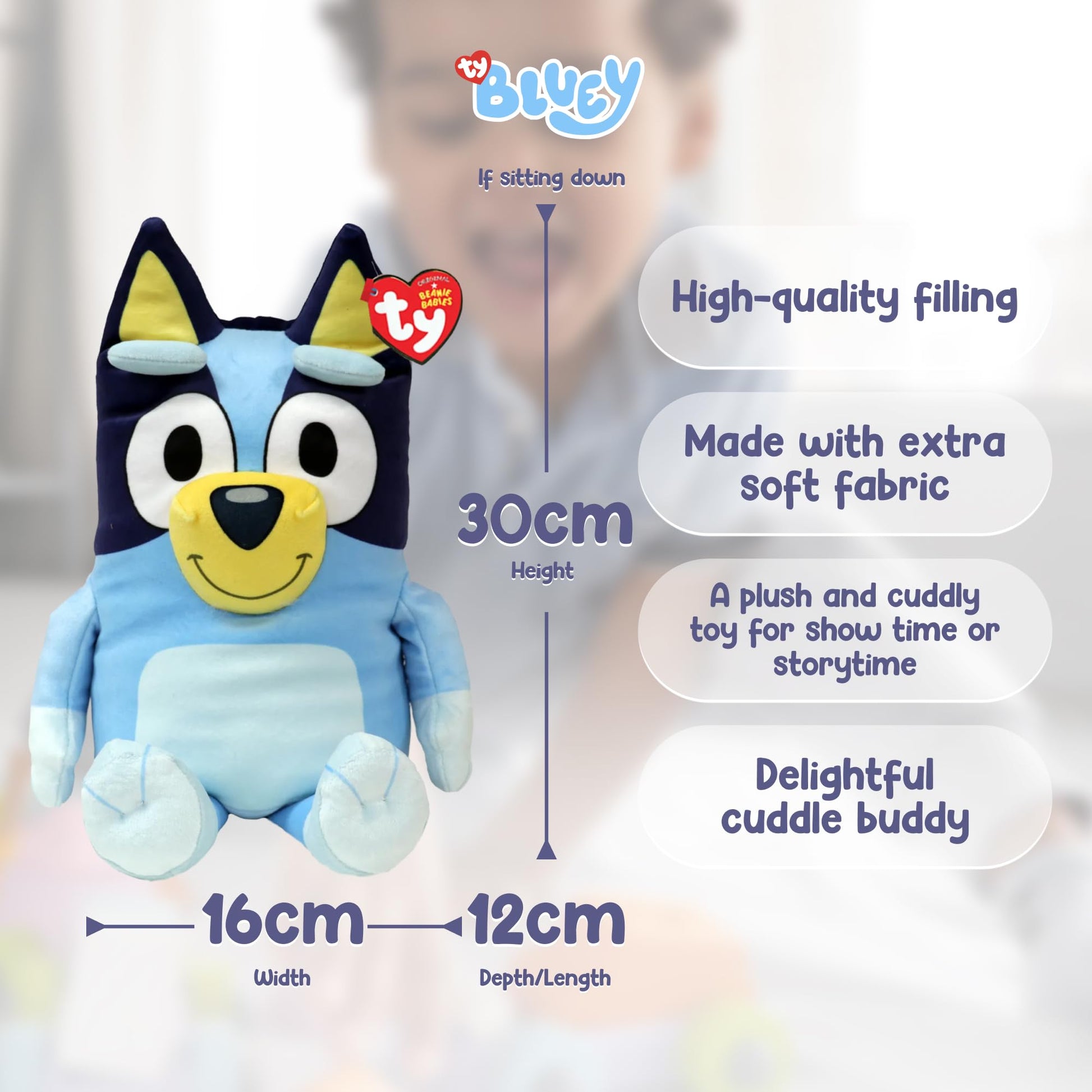 TY Bluey Beanie Medium 30 cm Soft Plush Toy for Kids Collectible Use as Toy and Display