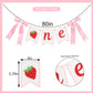 Strawberry One High Chair Banner,Strawberry First/1st Party Birthday Decor