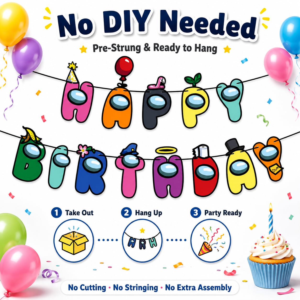 Game Theme Happy Birthday Banner for Boys Gamer 9th 10th Birthday Decorations