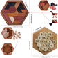 Arlai 12 pcs Wooden Brain Teaser Puzzle and Metal 3D Unlock Interlocking Jigsaw Educational Toy for Kids and Adults Brain Games Durable Easy